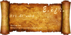 Erl Évald névjegykártya